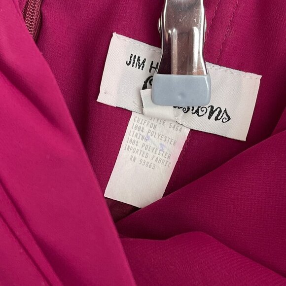 Y2K Strapless Fuchsia Pink Chiffon Gown Sweetheart Neckline Jim Hjelm Occasion 4 - Picture 6 of 10